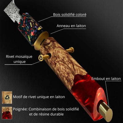 couteau-japonais-Damas-poignée
