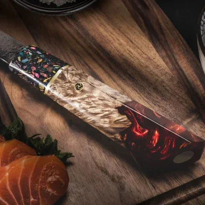 Couteau Japonais | Damas – Acier 67 Couches & Élégance Pro - Cuisine Cadeau