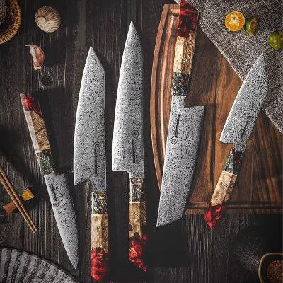 Couteau Japonais | Damas – Acier 67 Couches & Élégance Pro - Cuisine Cadeau