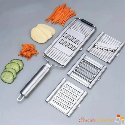 Mandoline Japonaise | Inox 4 en 1 - Précision et Tranquillité - Cuisine Cadeau
