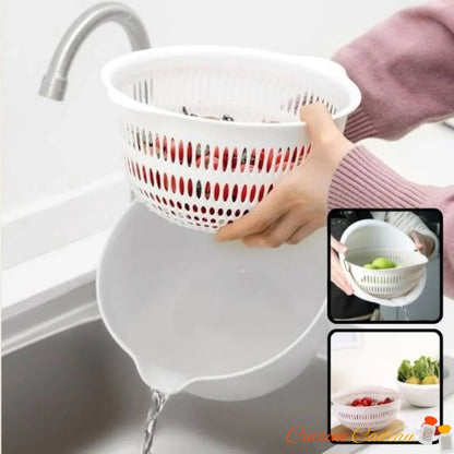 Passoire | avec panier rotatif 2 en 1 - Cuisine Cadeau