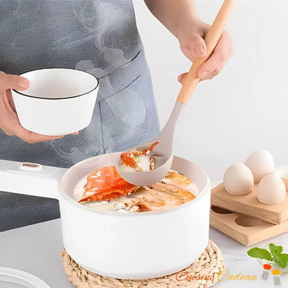 Ustensile de cuisine | 12 pièces en silicone et bois - Cuisine Cadeau