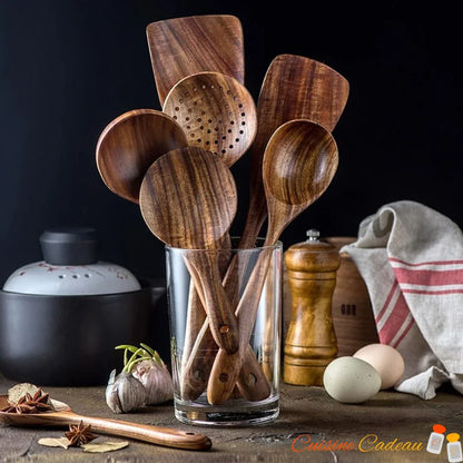 Ustensiles de Cuisine | en Bois de Teck - Cuisine Cadeau
