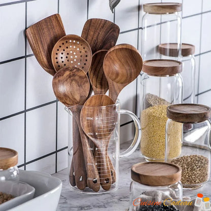 Ustensiles de Cuisine | en Bois de Teck - Cuisine Cadeau