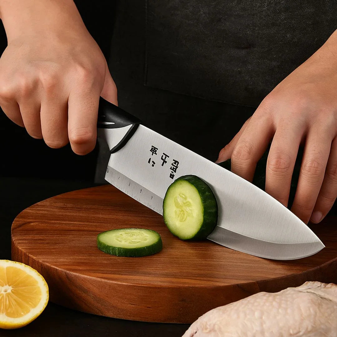 Couteau de Cuisine | Bloc Rotatif 360° & Lames Tranchantes Pro - Cuisine Cadeau