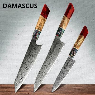 Couteau Japonais | Damas – Acier 67 Couches & Élégance Pro - Cuisine Cadeau