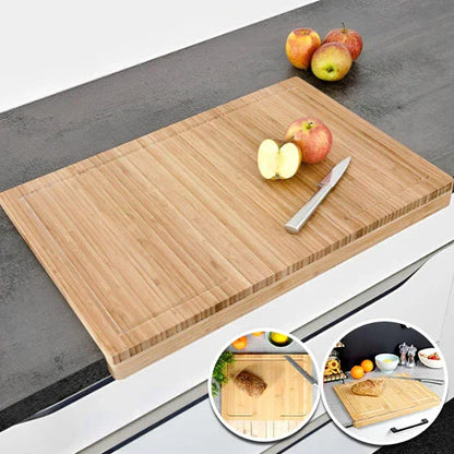 Planche à découper bois | en Bambou à Rebord - Cuisine Cadeau
