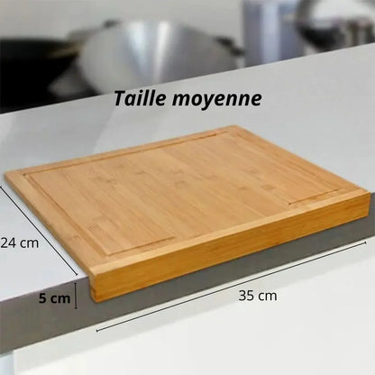 Planche à découper bois | en Bambou à Rebord - Cuisine Cadeau