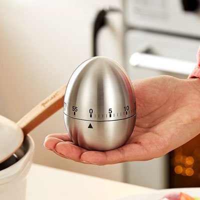 Minuteur cuisine œuf | Design mécanique inox