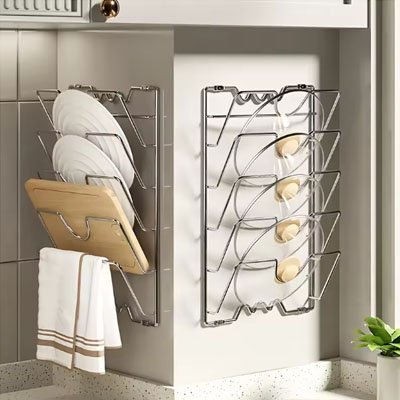 Range couvercle mural | Organisateur cuisine