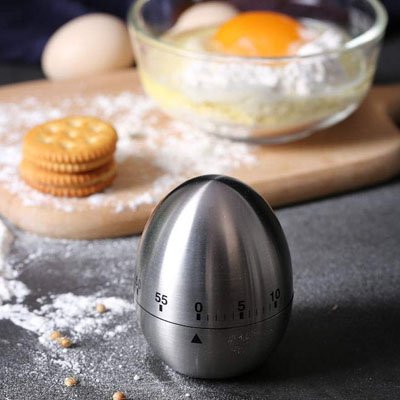 Minuteur cuisine œuf | Design mécanique inox