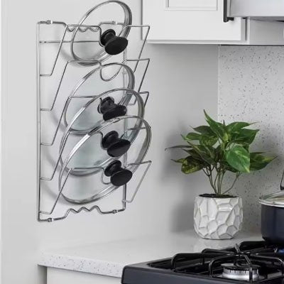 Range couvercle mural | Organisateur cuisine