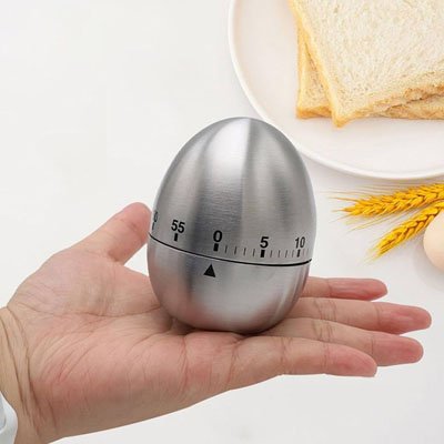 Minuteur cuisine œuf | Design mécanique inox